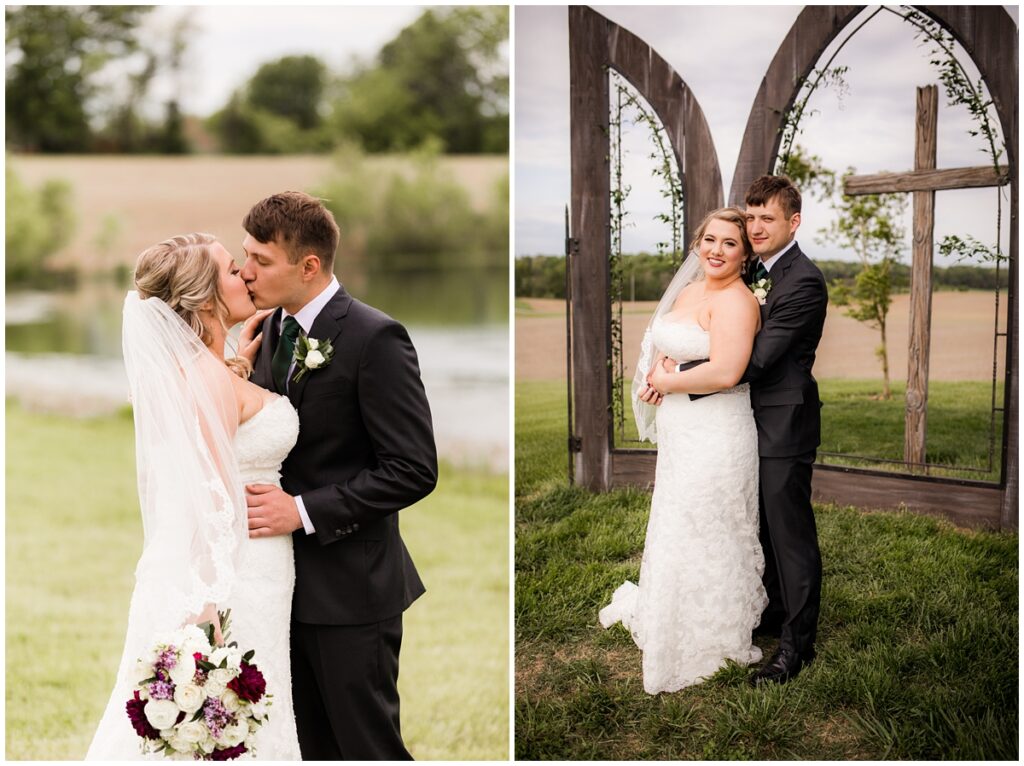Bride and groom romantic portraits after their outdoor Ruby Cora wedding ceremony.